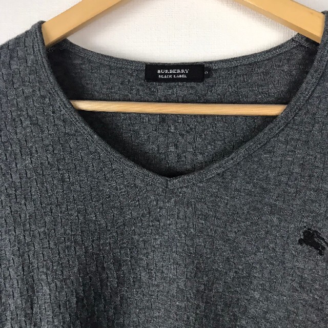 BURBERRY BLACK LABEL(バーバリーブラックレーベル)の美品 BURBERRY BLACK LABEL 長袖カットソー グレー サイズ3 メンズのトップス(Tシャツ/カットソー(七分/長袖))の商品写真