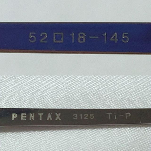 未使用品　展示品　PENTAX　メガネ　フレーム　度なし　52口18-145 5