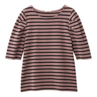 ジーユー(GU)のGU＊ボーダーパワーショルダーT(5分袖)GＷ(Tシャツ(半袖/袖なし))