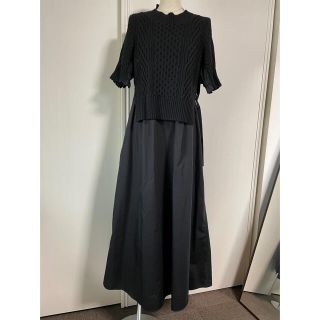 サカイ(sacai)の【値下】⭐︎sacai⭐︎サカイ⭐︎ケーブルニットコットンドッキングワンピース(ロングワンピース/マキシワンピース)