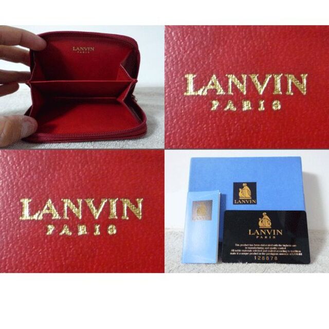 良品　ランバン　LANVIN　レザー　レッド　赤　小銭入れ　コインケース 2