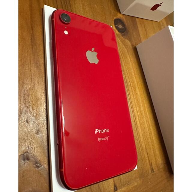 iPhone(アイフォーン)のiPhone XR 128GB RED 付属品完備 SIMフリー 中古美品 スマホ/家電/カメラのスマートフォン/携帯電話(スマートフォン本体)の商品写真