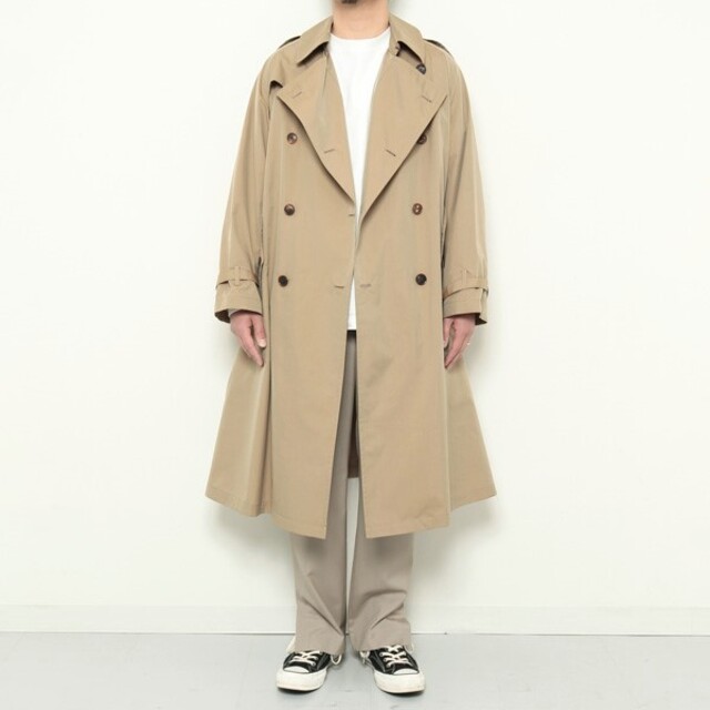 AURALEE オーラリー 20SS 日本製 FINX POLYESTER BIG TRENCH COAT フィンクスポリエステル  ビッグトレンチコート A20SC01FP 3 BEIGE アウター【中古】【AURALEE】