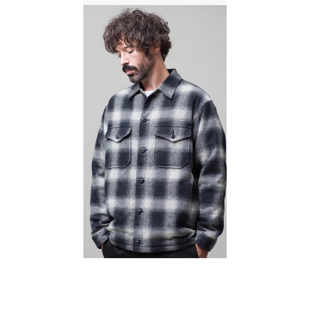 RHC Ron Herman◇Ombre Plaid CPO Shirt /ジャケット/S/コットン/BLK