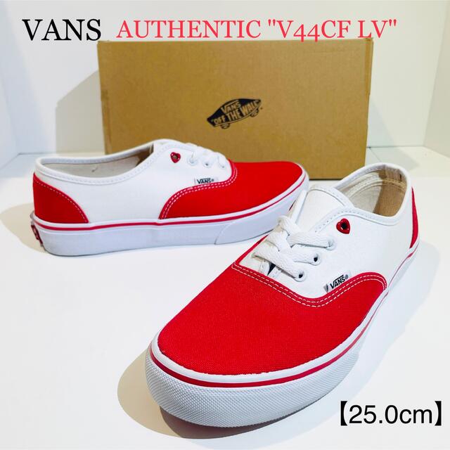 VANS(ヴァンズ)のVANS/バンズ★AUTHENTIC/オーセンティック★レッド/赤白★25.0 レディースの靴/シューズ(スニーカー)の商品写真