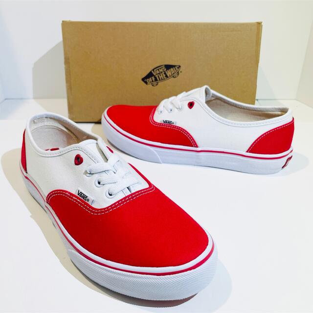 VANS(ヴァンズ)のVANS/バンズ★AUTHENTIC/オーセンティック★レッド/赤白★25.0 レディースの靴/シューズ(スニーカー)の商品写真