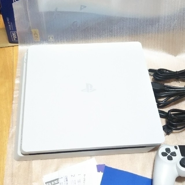 PlayStation4(プレイステーション4)の☆人気色★PS4 グレイシャーホワイト CUH-2100A 500GB＝★ エンタメ/ホビーのゲームソフト/ゲーム機本体(家庭用ゲーム機本体)の商品写真