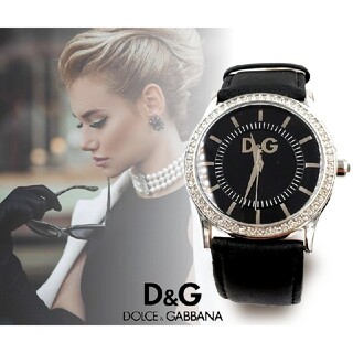 DOLCE&GABBANA - 良品　ドルチェ&ガッバーナ　レディース腕時計　DW0517　スワロフスキー