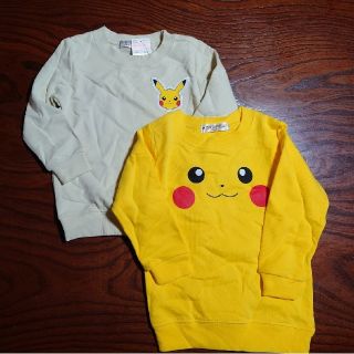 ポケモン(ポケモン)の新品  ポケモン 本体綿100% ピカチュウ トレーナー   90　2枚(Tシャツ/カットソー)