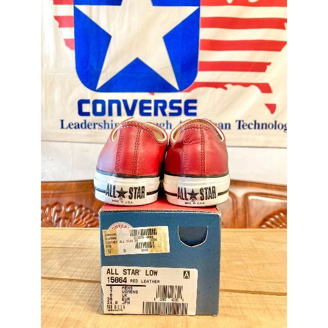 CONVERSE - ☆90s!USA!コンバース オールスター レザー 赤 CONVERSE - ☆90s!USA!コンバース オールスター レザー 赤