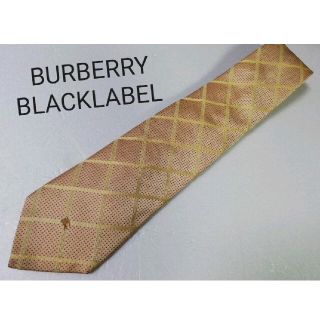 バーバリーブラックレーベル(BURBERRY BLACK LABEL)の希少★バーバリーブラックレーベル★ホースロゴ入り光沢ドット&チェック柄ネクタイ★(ネクタイ)