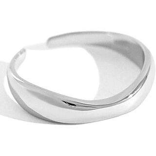 R018 リング 指輪 ウェーブリング シルバー925 レディース フリーサイズ(リング(指輪))