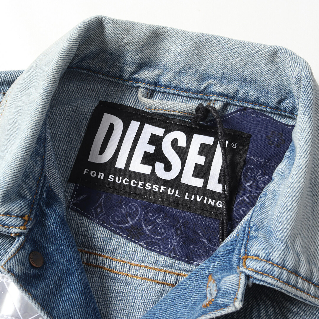 未使用☆DIESELダメージ加工装飾デニムジャケット