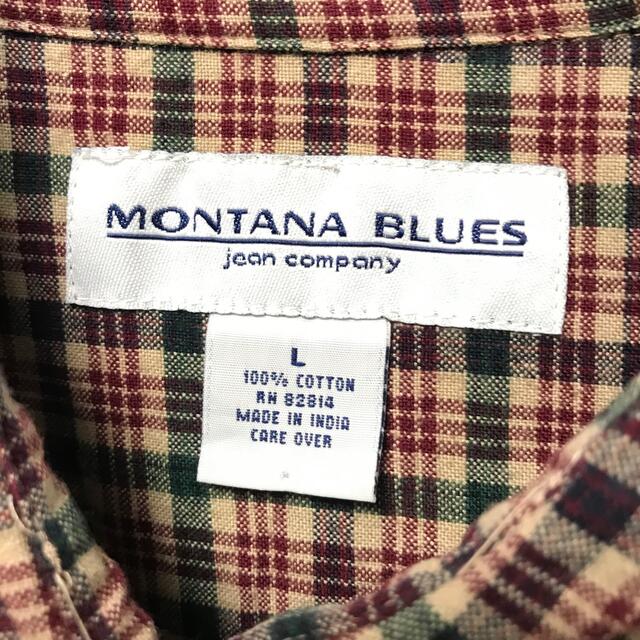 ART VINTAGE(アートヴィンテージ)の【希少】MONTANA BLUES ヴィンテージ チェック ネルシャツ XL レディースのトップス(シャツ/ブラウス(長袖/七分))の商品写真