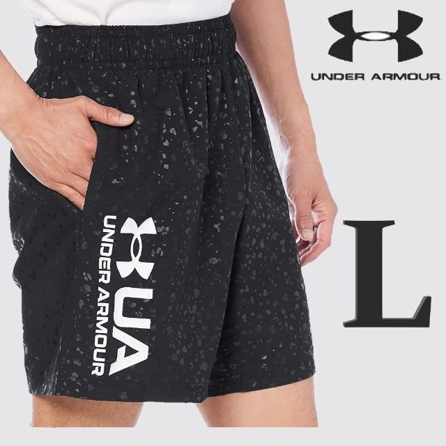 UNDER ARMOUR(アンダーアーマー)の新品 黒黒 L アンダーアーマー メンズ 上下セット Tシャツ ハーフパンツ メンズのパンツ(ショートパンツ)の商品写真