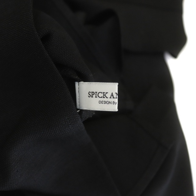 Spick & Span(スピックアンドスパン)のスピック&スパン ブラウス シャツ ノースリーブ フリル パールボタン F 黒 レディースのトップス(シャツ/ブラウス(半袖/袖なし))の商品写真