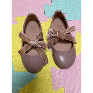 ザラキッズ(ZARA KIDS)の美品 ZARA キッズ ベビー 靴 リボン ピンク 13.5cm(その他)