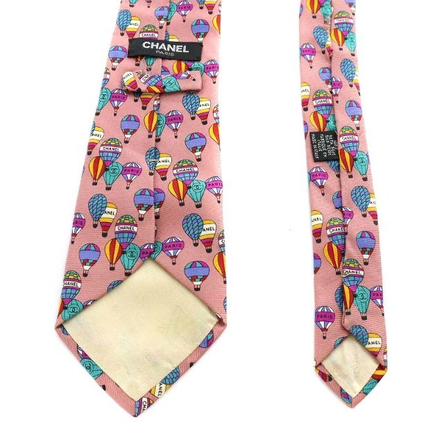 CHANEL(シャネル)のシャネル CHANEL ワイドタイ ネクタイ 気球 総柄 シルク 絹 ピンク メンズのファッション小物(ネクタイ)の商品写真