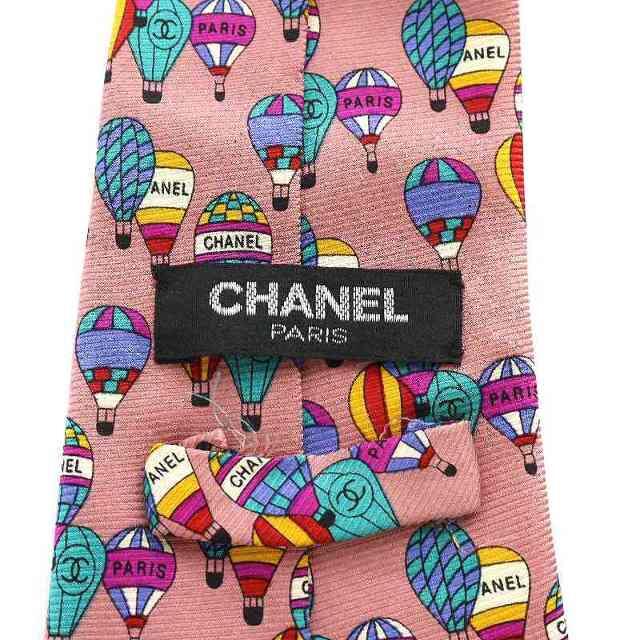 CHANEL(シャネル)のシャネル CHANEL ワイドタイ ネクタイ 気球 総柄 シルク 絹 ピンク メンズのファッション小物(ネクタイ)の商品写真