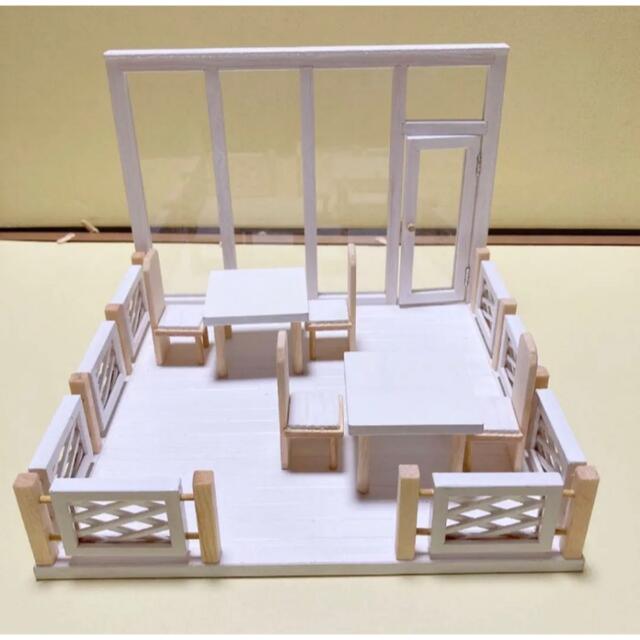 元家具職人が作る　ミニチュア　テラス　テーブルセット