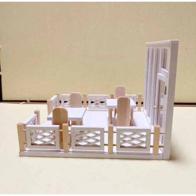 元家具職人が作る　ミニチュア　テラス　テーブルセット