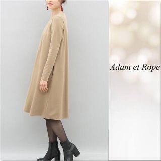 アダムエロぺ(Adam et Rope')の【Adam et Ropeアダムエロペ】ポンチクルーAラインワンピース(ひざ丈ワンピース)