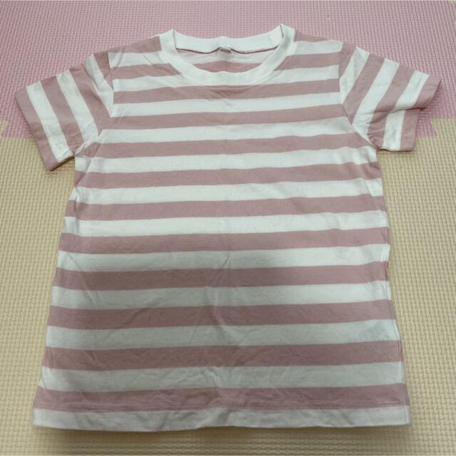 MUJI (無印良品)(ムジルシリョウヒン)の無印良品　半袖　Tシャツ　キッズ　ボーダー　130  110 キッズ/ベビー/マタニティのキッズ服男の子用(90cm~)(Tシャツ/カットソー)の商品写真