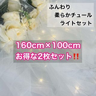 ソフトチュールライトセット【2m分】led2m20球 ウェルカムスペース(生地/糸)