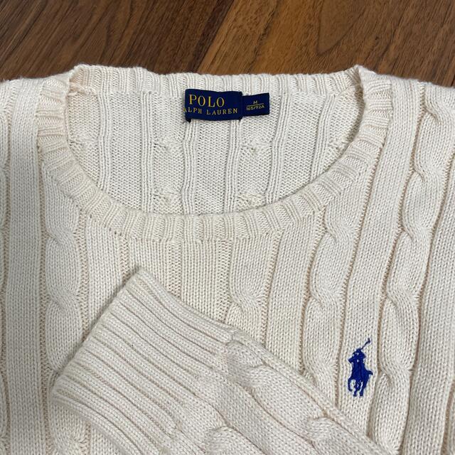 Ralph Lauren(ラルフローレン)のラルフローレン　コットンケーブルニット　ホワイト　Mサイズ レディースのトップス(ニット/セーター)の商品写真