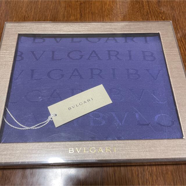 BVLGARI ブルガリ シルクストール ストール ネイビー ブルー 【信頼
