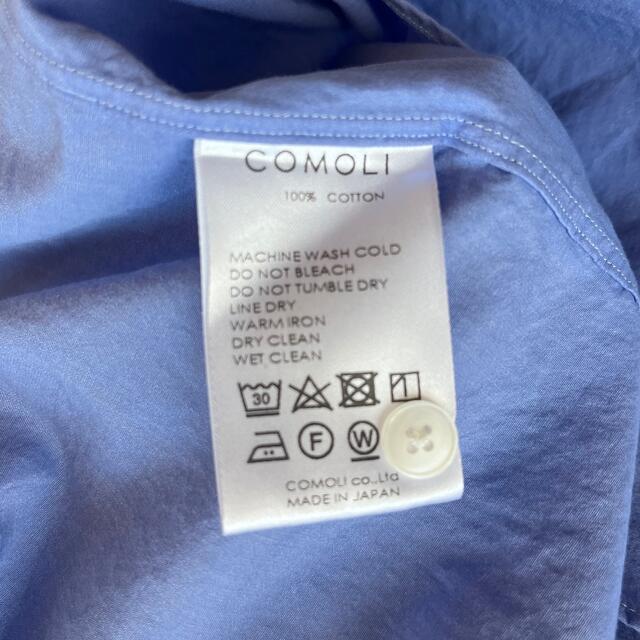 【旧型美品】19AW COMOLI コモリシャツ SAX サイズ2