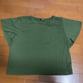 ムルーア(MURUA)のMURUA ムルーア トップス Tシャツ カットソー フリル カーキ 半袖(Tシャツ(半袖/袖なし))