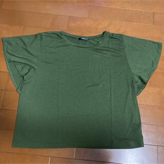ムルーア(MURUA)のMURUA ムルーア トップス Tシャツ カットソー フリル カーキ 半袖(Tシャツ(半袖/袖なし))