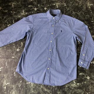 ラルフローレン(Ralph Lauren)の美品《ラルフローレン》青チェック　長袖シャツ160(Tシャツ/カットソー)
