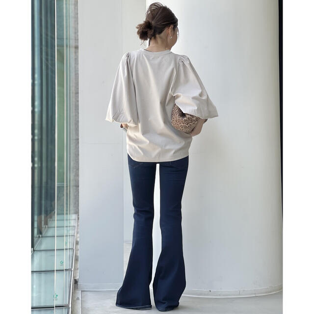 Gather Long sleeve Tee ギャザーロングスリーブT ベージュ L
