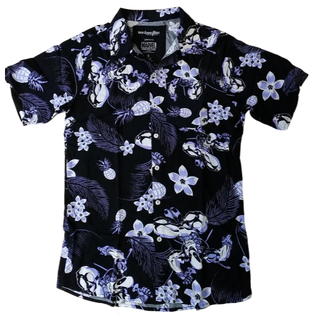 マーベル(MARVEL)のデッドプール　アロハシャツ　Sサイズ　黒×紫×白　マーベル　marvel *(シャツ)