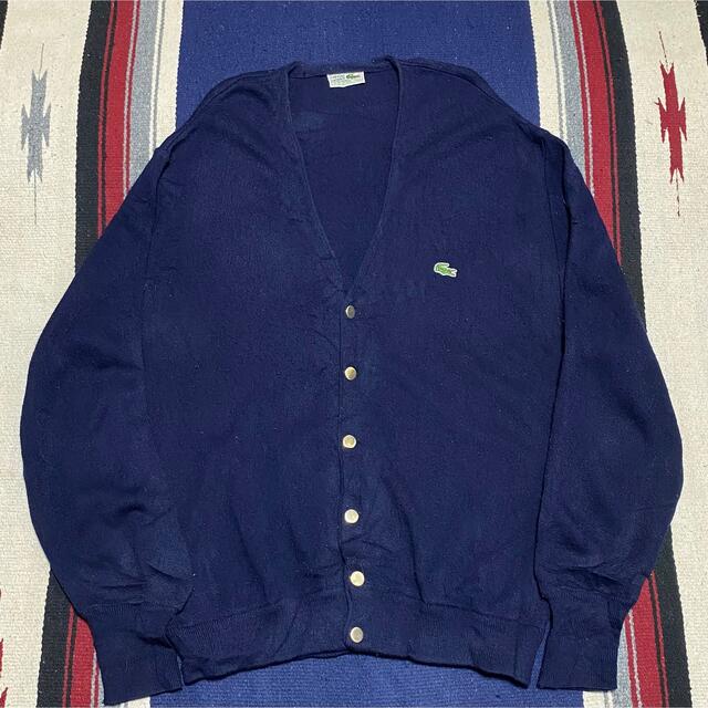 LACOSTE - 90s 古着 ラコステ カーディガン スペイン製 アクリル 刺繍