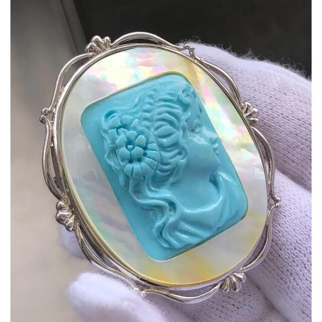 シェルカメオ CAMEO ペンダント SILVER ヴィンテージネックレス 美品