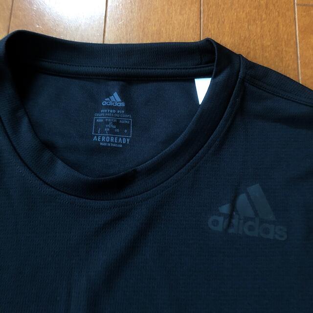 adidas(アディダス)のadidas アディダス Tシャツ　Lサイズ　ブラック メンズのトップス(Tシャツ/カットソー(半袖/袖なし))の商品写真