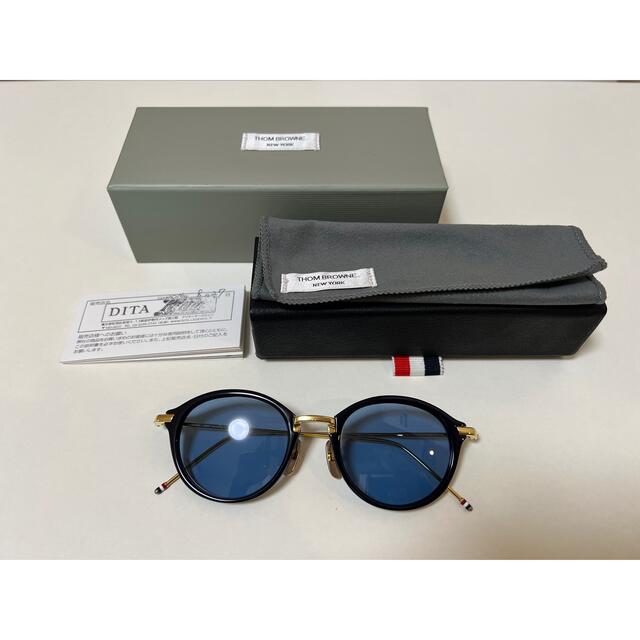 安い特注 THOM BROWNE tb011 49 ネイビーゴールド サングラス/メガネ