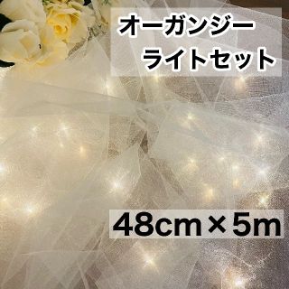 オーガンジーライトセット【5m】led2m20球 ウェルカムスペース誕生日(生地/糸)