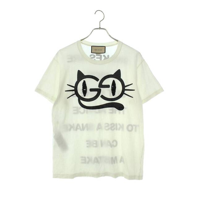 Gucci(グッチ)のグッチ 615044 XJDGG GGキャットアイプリントTシャツ レディース XS レディースのトップス(Tシャツ(半袖/袖なし))の商品写真