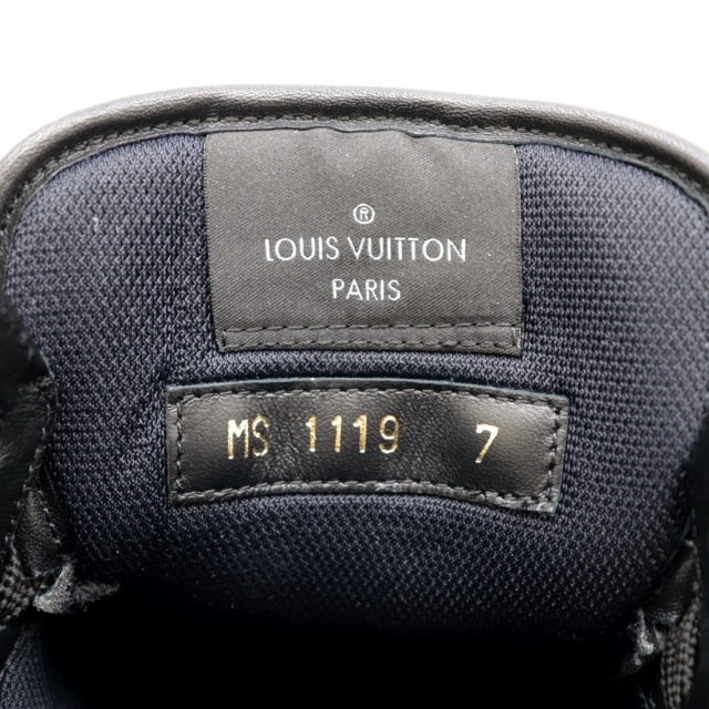 美品 ルイ・ヴィトン 19年製 リヴォリライン モノグラム レザー ハイカット スニーカー メンズ 黒 7 LOUIS VUITTON