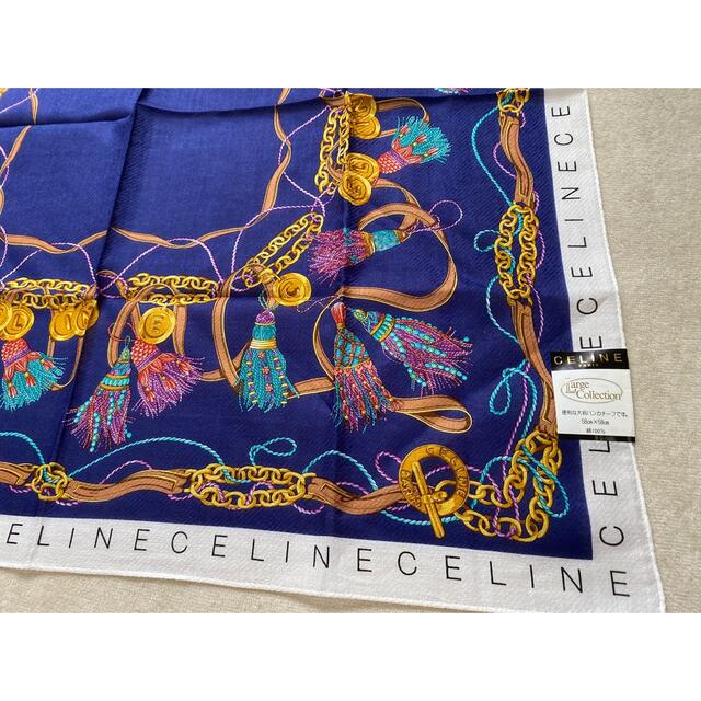 celine(セリーヌ)のセリーヌ　CELINE 大判ハンカチ　スカーフ レディースのファッション小物(バンダナ/スカーフ)の商品写真