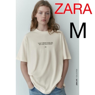 ZARA - 新品　ZARA  テキストTシャツ  ロゴT   Mサイズ