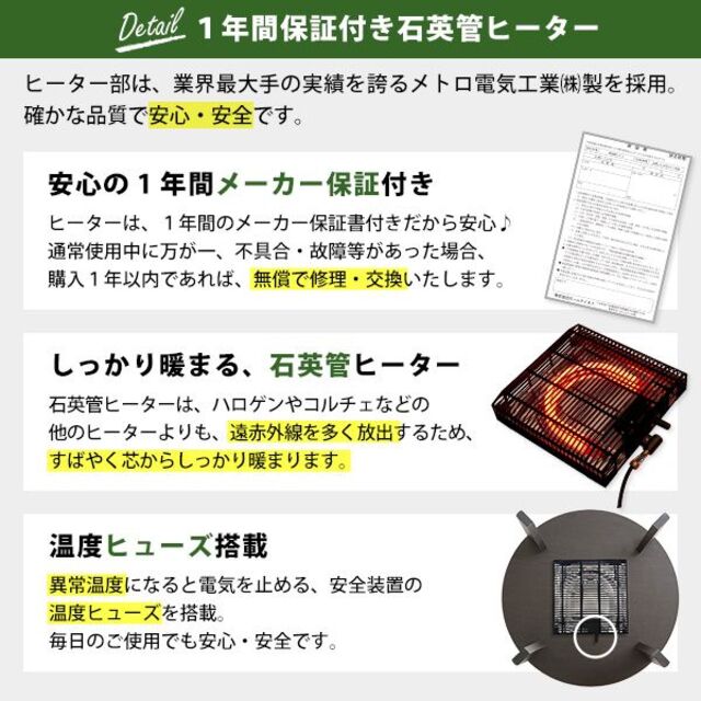 ヴィンテージこたつテーブル リバーシブル 70cm幅 円形 ウォールナット 7