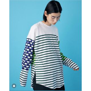 エンフォルド(ENFOLD)のナゴンスタンス☆CO Border ボーダー×CheckロンT完全(Tシャツ(長袖/七分))