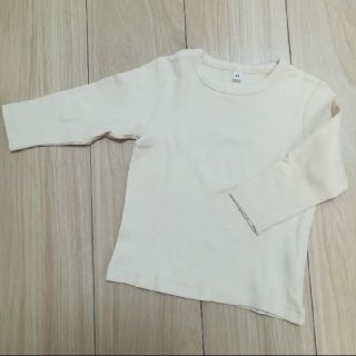 ムジルシリョウヒン(MUJI (無印良品))の無印良品 フライス編み長袖Tシャツ 無地 白 80(Ｔシャツ)