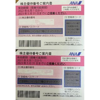 エーエヌエー(ゼンニッポンクウユ)(ANA(全日本空輸))のANA株主優待券　2023年5月31日まで・・・2枚(その他)