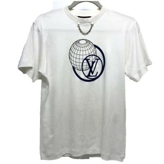 ルイヴィトン(LOUIS VUITTON)のルイヴィトン LOUIS VUITTON LVグローブ 1A9LPK フライト・モード チェーン 半袖Ｔシャツ コットン ホワイト(Tシャツ(半袖/袖なし))